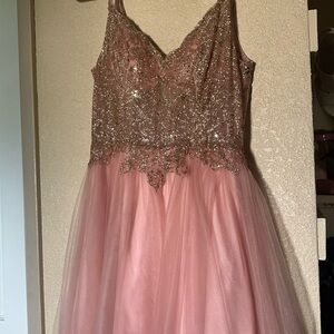 Elegant Pink Sequin Kids Formal Dress